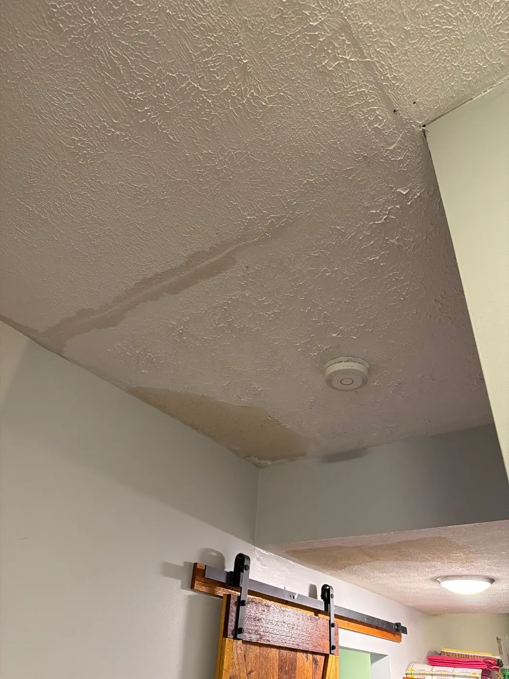 Moisture meter reading on drywall in Forest Hills water loss